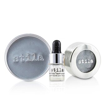 Magnificent Metals Foil Finish Eye Shadow With Mini Stay All Day Liquid Eye Primer - Titanium