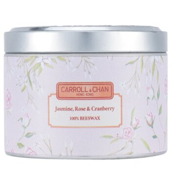 Carroll & Chan 100% Beeswax Tin Candle - Jasmine Rose Cranberry