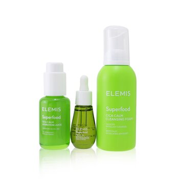 Elemis Superfood Superstars Set: CICA Calm Cleansing Foam 180ml+ CICA Calm Hydration Juice 50ml+ Facial Oil 15m