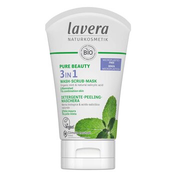 Lavera Pure Beauty 3 In 1 Wash, Scrub, Mask - For Blemished & Combination Skin