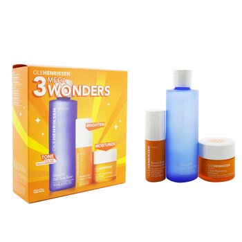 3 Mega Wonders Set: Banana Bright Vitamin C Serum 15ml + Glow2OH Dark Spot Toner 190ml + C-Rush Brightening Gel Crème 35ml