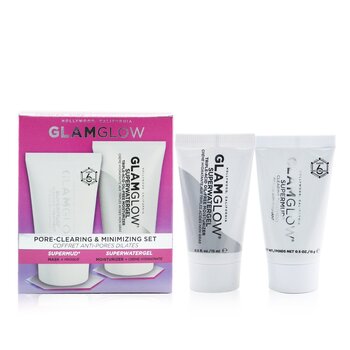 Glamglow Pore-Clearing & Minimizing Set: Supermud Clearing Treatment 15g + Superwatergel Moisturizer 15ml