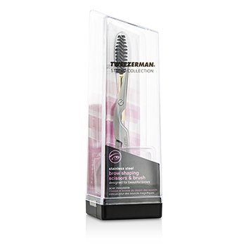 Tweezerman Stainless Steel Brow Shaping Scissors & Brush (Studio Collection)