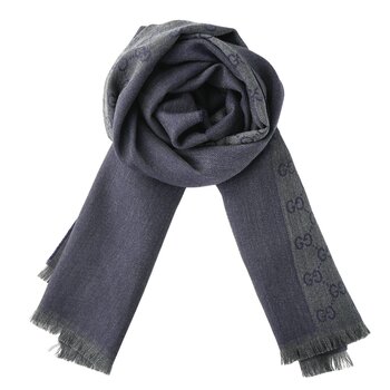 Gucci HALF GG LOGO WOOL SCARF 344994